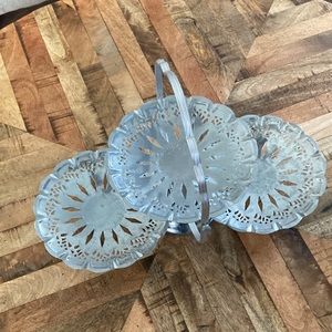 Mid century metal collapsible tray. Hong Kong